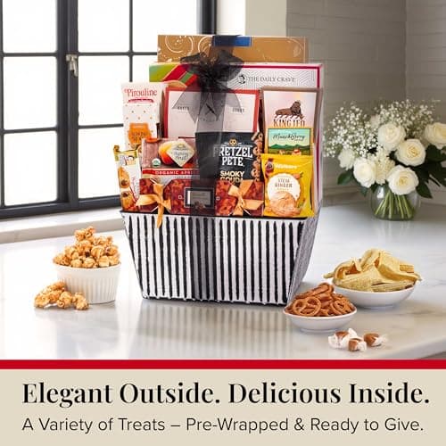 Cookies, popcorn, and pretzels for christmas, thank you, birthday, and appreciation gifting. Kosher. Broadway Basketeers Bountiful Food Gift Basket with Cookies Snacks & Treats B076BV6YHW