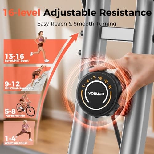 YOSUDA Folding Exercise Bike - Foldable Stationary Bike for Home Gym Workout