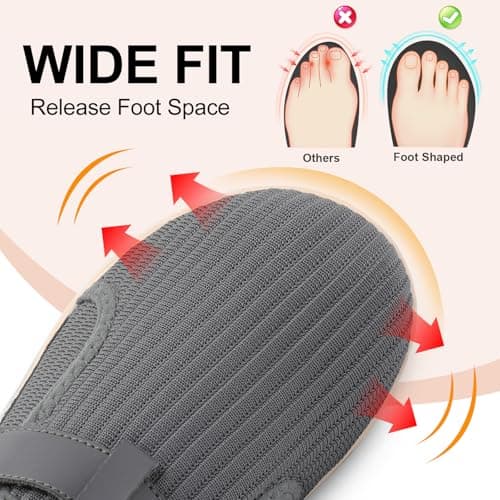 Spesoul Wide Womens Walking Shoes Adjustable Diabetic Shoes Breathable Zero Drop Barefoot Shoe Neuropathy Edema Nursing Shoe Wide Width Sneakers