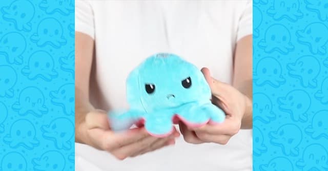 TeeTurtle Reversible Octopus Pink & Aqua 4 Inch Flip Plush B07H48YNJ2