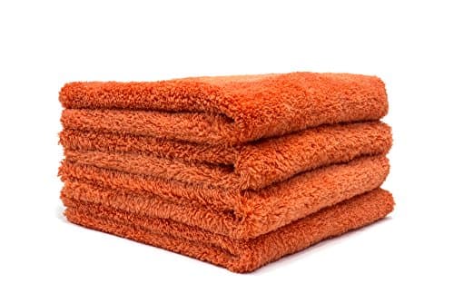 Autofiber Korean Plush Premium Edgeless Microfiber Detailing Towels (16"x16") 4-Pack (Orange)