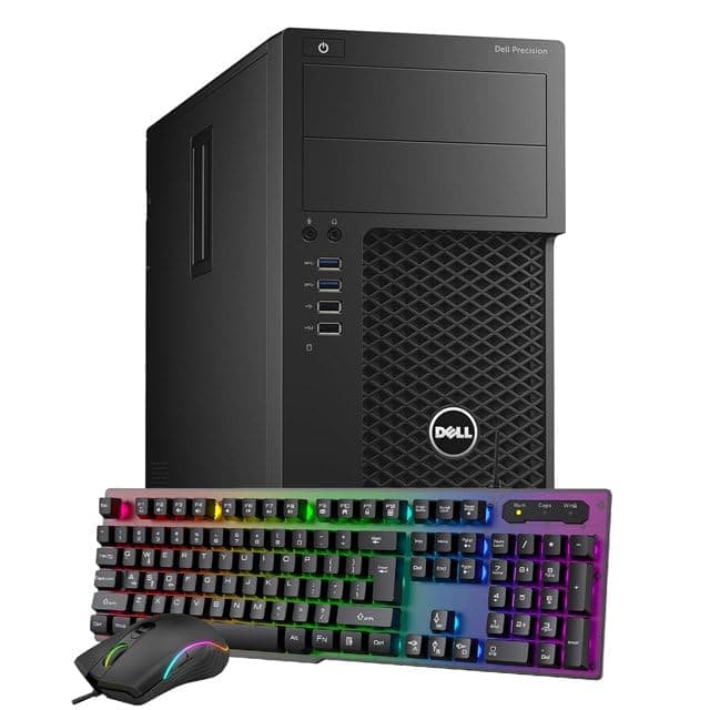 Dell Precision Gaming Desktop PC Tower Computer – Intel Core i5-6500 6th Gen – 16GB RAM – 256GB SSD – 1TB HDD – GeForce GT 1030 – RGB Keyboard & Mouse – Windows 11 Pro (Renewed)