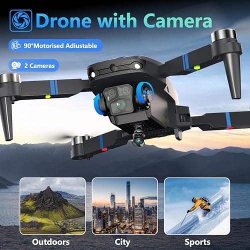 Drone with Camera for Adults LCD Screen FPV Live Video, Professional Brushless Motor 270° Obstacle Avoidance 3D Flips, Foldable RC Mini Quadcopter for Beginners Support 32G SD Card Max Under 250G Gift