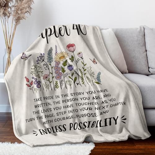 40 Year Old Birthday Gifts for Women, Friend, Sister, Mom, 1986 Bday Gift, Turning 40 Throw Blankets 50'' x 60'' Afterprints 40th Birthday Gifts Women, Chapter 40 Blanket Gift for Her B0F9W9BDSL
