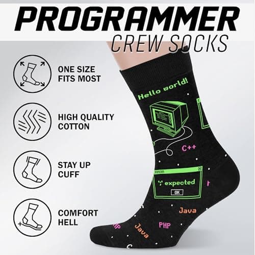 Funny Job Socks for Boss & Manager, Nerds, Programmers, Quilters – Christmas Gifts, Stocking Stuffers for Men & Women