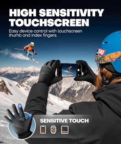 Deemii Winter Gloves Men Women Made with 3M Thinsulate, Lightweight Thermal Warm Gloves for Cold Weather with Touch Screen Fingers, Water Resistant Running Gloves for Cycling, Hiking, Driving