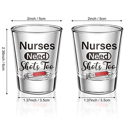 Funny Medical Gifts for Women, Humorous Shot Glass with Slogan, Nursing Graduation Party, Nurses Day Celebration Patelai 2 Pcs Nurse Shot Glasses 2.36 X 1.97 Inch Nurse Theme 2 Oz B093PZK2GF