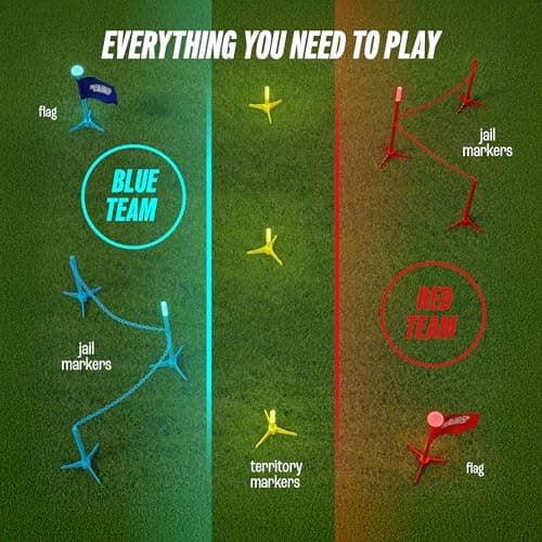 Capture the Flag Glow in the Dark Game Set - Yard Outdoor Games for Kids Ages 8, 10, 11, 12 Old - Fun Lawn Summer Family Game for Boys & Teen Boys,- Birthday Gifts - Camping and Backyard Adventures B0F9XHZSKG