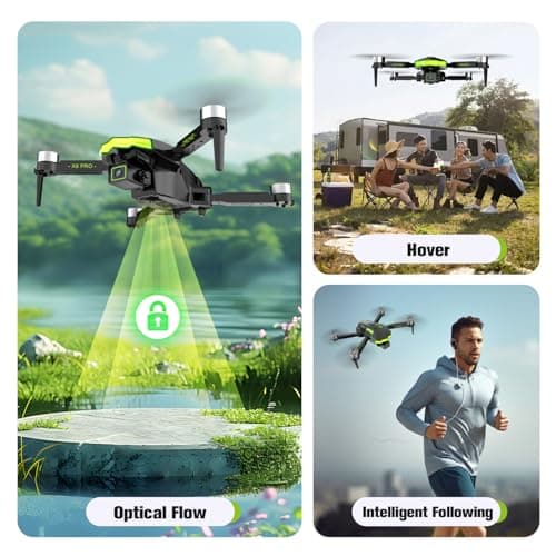 1080P FPV Camera Drone for Beginners, Foldable Quadcopter with Remote Control, Easy to Fly, Portable Design for Adults & Teens, Black