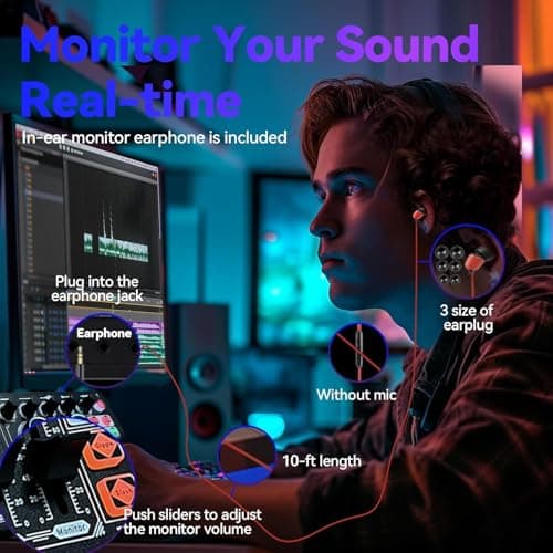 HALCONTORNO Podcast Sound Board F999 Plus - Music Mixer Board, Audio Mixer for YouTuber Streamer Music Gamer, Audio Interface, DJ Equipment Sound Card for Beginners (F999 Plus)