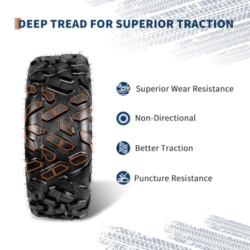 Garvee 2 Pack 26x9-14 ATV UTV Tires 6-Ply All-Terrain Tubeless Tires for Daily Work, Hunting & Recreational Riding on ATV, UTV, Quad and 4 Wheeler