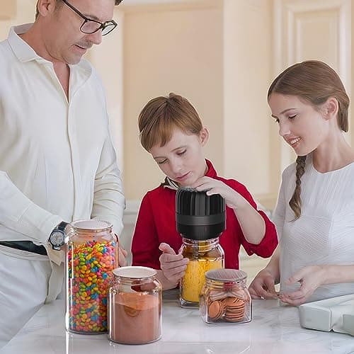 Electric Mason Jar Vacuum Sealer Kit for Wide-Mouth & Regular-Mouth Mason Jars, Food Saver Vacuum Canning Sealer Machine Includes 10 Jar Lids