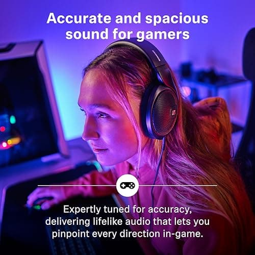 Sennheiser HD 560 S Over-The-Ear Audiophile Headphones - Neutral Frequency Response, E.A.R. Technology for Wide Sound Field, Open-Back Earcups, Detachable Cable, (Black) (HD 560S)