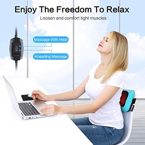 Mo Cuishle Electric Shiatsu Back Massager with Heat - Powerful 3D Kneading for Neck, Shoulder, Lower Back Pain Relief - Ergonomic Design for Home, Office, & Car - Gifts for Women, Men, Mom & Dad