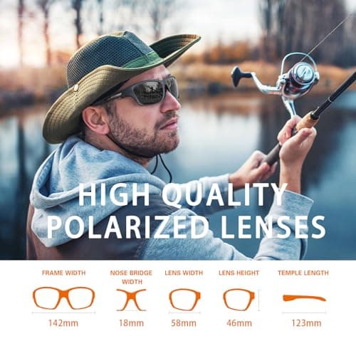 suoso Polarized Sports Sunglasses for Men: UV400 Protection Glasses Womens Wrap Around Goggles for Driving Fishing