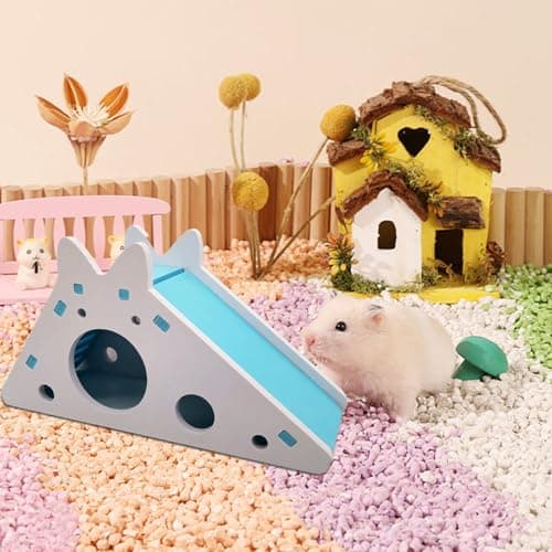 Guinea Pig Hideout, PVC Hamster Hideout Toy with Ladder, Sleeping Nest and Slide, Hamster & Guinea Pig Toys for Pigs, Bunnies, Rabbits, Chinchillas, Hamsters and Etc. Toys
