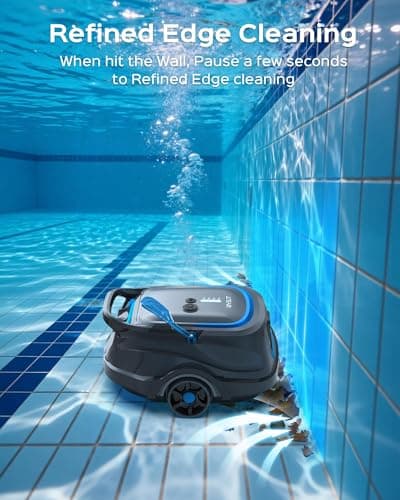 WYBOT A1 Robotic Pool Cleaner – Dual-Layer Filtration, Strong Suction, 130-Min Runtime, Cordless Pool Vacuum for Above-Ground & Flat Pools up to 1,100 Sq. Ft., 4 Cleaning Modes (Darkgrey)