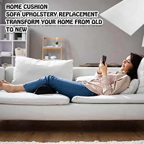 Amylove 1 Pack Polyurethane Foam 1/2" x 24" x 72" High Density Cushion Upholstery Foam Sheet for Seat Replacement DIY Projects Chairs Headboards Sofas Home (White)