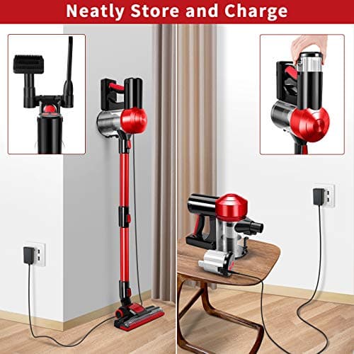 iwoly C150 Cordless Vacuum Cleaner Rechargeable with 2200mAh Detachable Battery, 18000Pa Cyclone Vacuum with HEPA Filter, Lightweight Portable Handheld Stick Vacuum for Hard Floor Car Cleaning