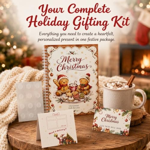10 Page Spiral Gift Card Book,Xmas Gift Card Holder with 12 Self‑Adhesive Dots,DIY Stocking Stuffers for Women Men Kids Christmas Gift Card Book,Merry Christmas Gift Card Booklet for Adults Teens B0HDZMJ97N
