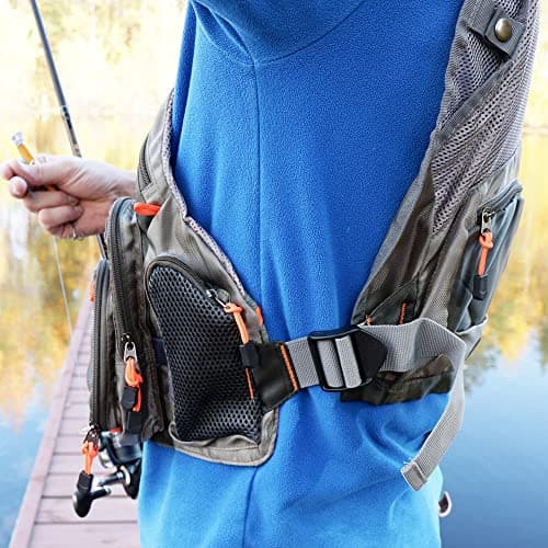 Raprance Fly Fishing Vest Backpack - Adjustable Lightweight and Quick-Dry, with 17 Pocketsfor Trout Bass Saltwate