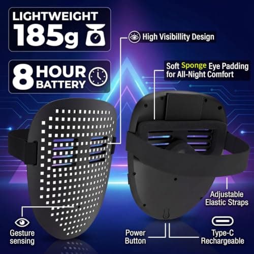 Gift for Halloween Digital Mask Birthday Christmas Rave Party,Cool Toy for Kids Adults,50 Changing Face Patterns,Rechargeable MEGOO Led Light up Mask with Gesture Sensing, Halloween Gifts for Teen Boys B09Y9DT9W7