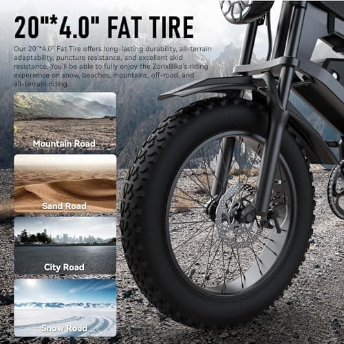 Electric Bike for Adults,48V 20AH - Peak Power 1500/3000W Brushless Motor Electric Bicycle - Max Speed 31-35MPH - Max 80 Miles Range - 20" x 4.0" Fat Tire Dirt E-Bike,7-Speed - UL 2849