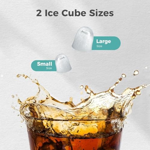 Kismile Ice Maker Countertop with 8 Bullet Ice in 6 Mins, Compact Countertop Design, Portable and Simple One-Touch Operation Efficient for Home/Office Use（Grey）