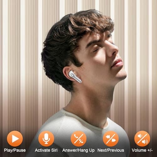 Ear bud Bluetooth 5.3 Wireless Earbuds ear phone with mic Noise Cancelling Waterproof Earphones blue tooth Headphones for iPhone Android ear phones 60H Playtime &Charging Case, Hi-Fi Stereo Bass