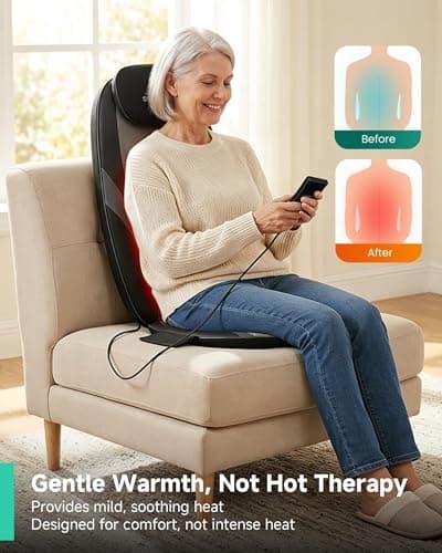 Snailax 2026 Upgraded Shiatsu Roller Back Massager with Heat Massage Chair Pad Kneading Back Massager for Pain Relief Deep Tissue Chair Massage Pad for Office Home