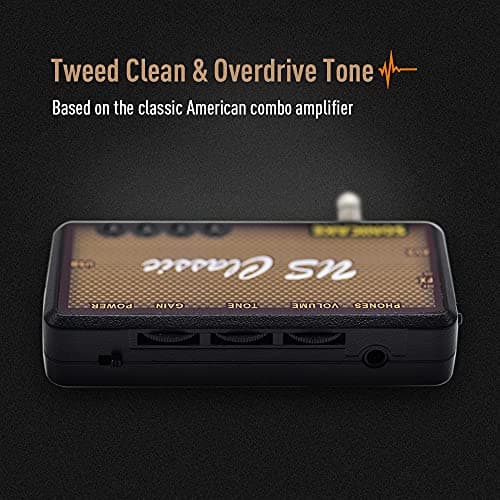 SONICAKE Guitar Headphone Amp Mini Guitar Headphone Amplifier US Classic Rechargeable Plug-in Pocket Bedroom Overdrive Reverb Effects