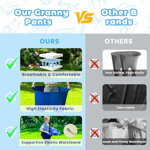 Granny Pants Outdoor Game, 4Pcs Granny Pants Yard Game for Adults and Kids, Giant Outdoor Tossing Games with 4 Oversized Pants & 12 Bouncy Balls, Easter Party Family Reunion Field Game Set