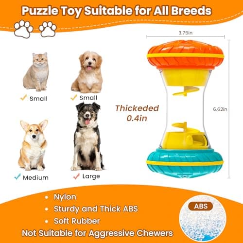 BoYoYo Interactive Dog Toys, Dog Puzzle Toys for Smart, Dog Enrichment Toy to Keep Them Busy, Treat Dispensing Toy Slow Puzzles Feeder, Yellow B0D4V9V39Y