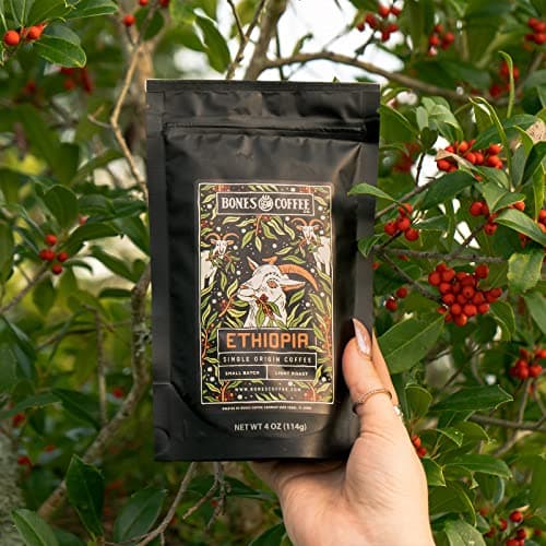 Bones Coffee Company NEW World Tour Sample Pack, Single-Origin Flavored Coffee Low Acid Medium Roast Arabica Beans Specialty Coffee Gifts Compatible Auto Drip and French Press, 4 oz Pack of 5 Ground B0BBY6V5T3