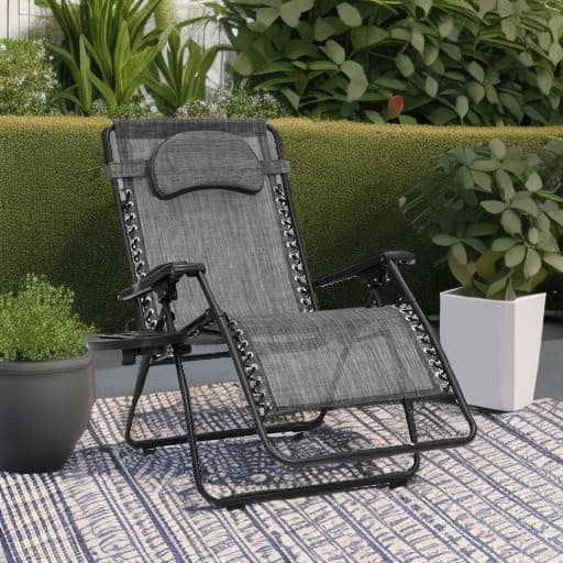 Best Choice Products Oversized Zero Gravity Chair, Folding Outdoor Patio Lounge Recliner w/Cup Holder Accessory Tray, Pillow - Gray