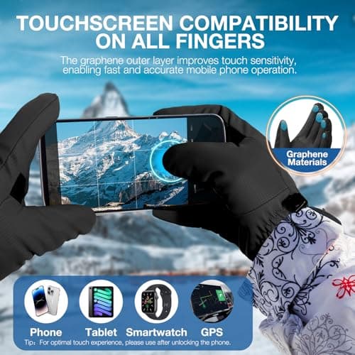 SIMARI Winter Waterproof Warm Gloves Women Men with Touchscreen Fingers, Ski Snow Windproof for Cold Weather Thermal, for Running Hiking Driving Cycling Outdoor Sports Daily Work