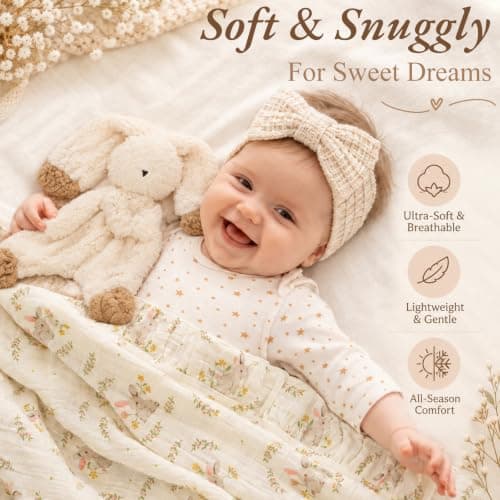 Baby Shower Gifts Set with a 0–6M Romper,39-Inch Swaddle,Sensory Books,Bunny Toy,Parent Mugs & Gift Basket Baby Girl Gift Basket,Newborn Baby Girl & New Parents Gift,New Mom Gifts B0H7WPNR2K