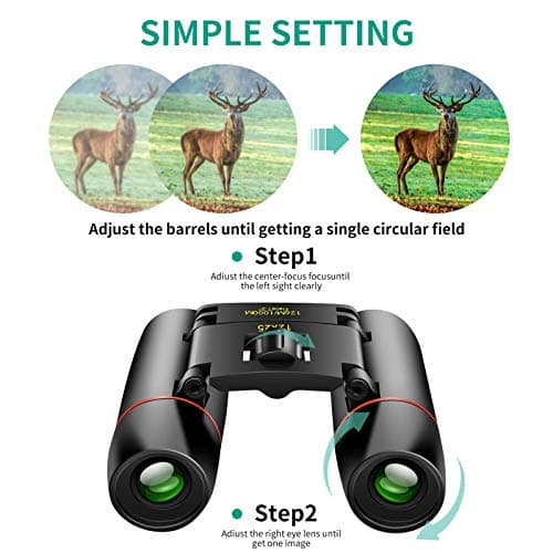 POLDR 12X25 Small Pocket Binoculars Compact Adults, Mini Kids Binoculars Boys for Bird Watching, Concert Theater Opera
