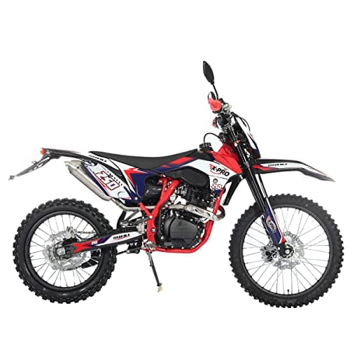X-PRO Titan DLX 250cc Gas Dirt Bike Pit Bike Adult Bike,Big 21"/18" Wheels, Zongshen Engine! (Red)
