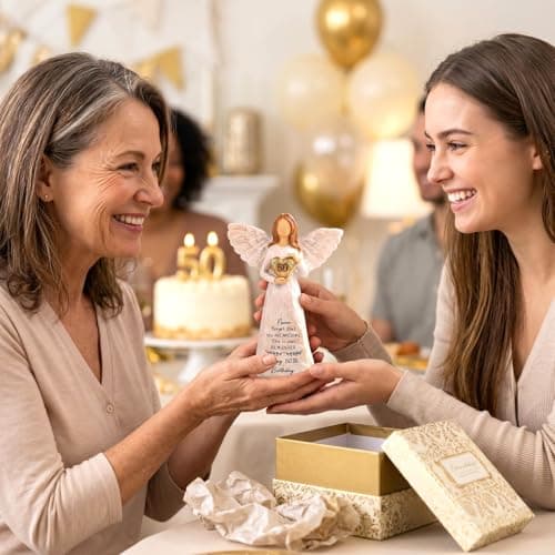 50th Birthday Gift for Her, Birthdays Party Decorations, Happy 50th Birthday Gifts for Women Friends Mom Wife Sister 50th Birthday Gifts for Women, 5.5” Angel Figurine - 50 Year Old Gift Ideas B0H2HTH8PC