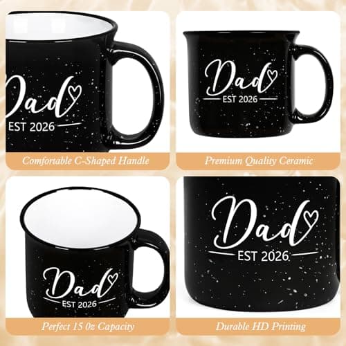 Maustic Mom and Dad Mugs, New Parents Gifts for Couples, New Mom and Dad Est 2026 Gifts for Expecting First Time Parents, 15 Oz