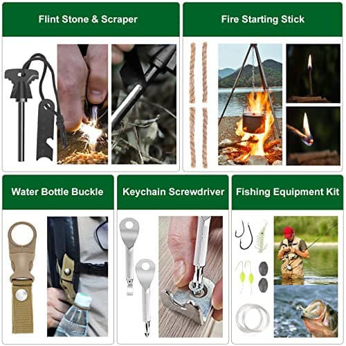 Gifts for Men Dad Christmas Husband Teenage Boy, Survival Kit 28 in 1, Survival Gear Tool Emergency Tactical Equipment Supplies Kits for Families Outdoors Camping Hiking Adventures B09DPFD2DP