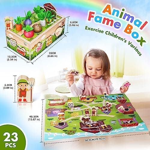 Montessori Wooden Sensory Toddler Toys: Toy for 1 Year Old Boys Girls Birthday Gifts | 1st One First Birthday Gift for 1 Year Old Girl Boy, Educational Learning Toy for 1-2 Year Old Fine Motor Skills