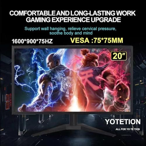 20 '' HD (1600 x 900) Monitor, 60Hz Refresh Rate, HDMI x1, Small Thin Monitor for laptops, Computers and desktops,LED Display