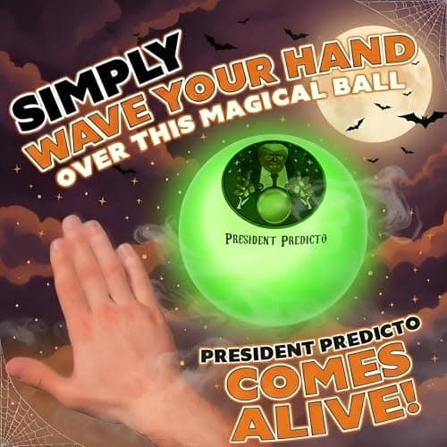 Talking President Predicto - Donald Fortune Teller Ball - Ask Crystal Ball Question & Hear Trump's Real Voice - Makes for Unique Halloween Party Favors & White Elephant Gifts