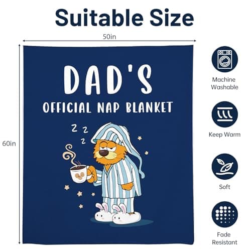 Throw Blanket, Funny Blanket for Dad from Daughter Son, Best Dad Ever Gifts for Papa Birthday Gifts Thanksgiving 50"X60"