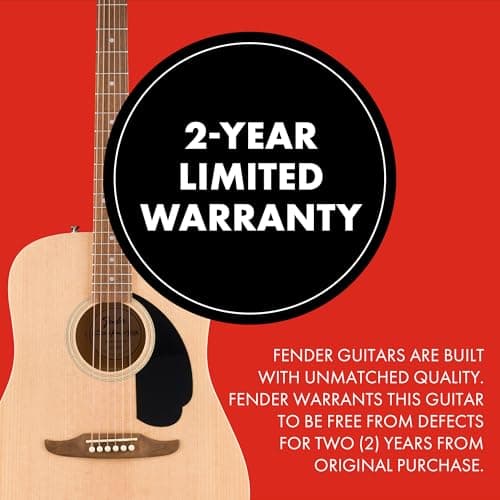 Fender California Debut Redondo Series Acoustic Guitar, Beginner Guitar, 2-Year Warranty, Natural