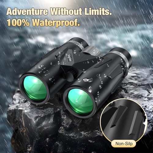 12x42 HD Binoculars for Adults with Phone Adapter, Tripod & Tripod Adapter - BAK4 Prism, FMC Lens, Waterproof & Fogproof, High Powered Scope for Bird Watching, Hunting, Hiking, Travel