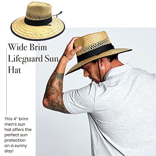 San Diego Hat Co. San Diego Hat Company Women's Rush Straw Lifeguard Hat with Fabric Band