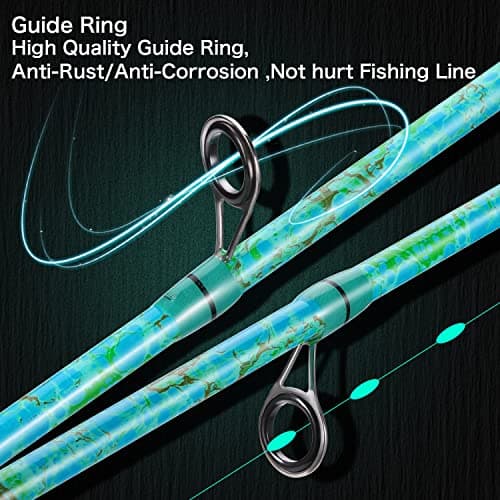 Sougayilang Fishing Rod and Reel Combo, 2-Piece 5-Foot 6-Inch Graphite & Fiberglass Rod, Durable and Strong, Quickset Anti-Reverse Fishing Reel (1Pack/2Pack)